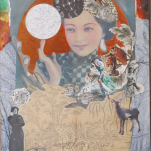 "Poppy moon" collage 60x70cm